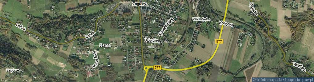 Zdjęcie satelitarne Dzierżona Jana, ks. ul.