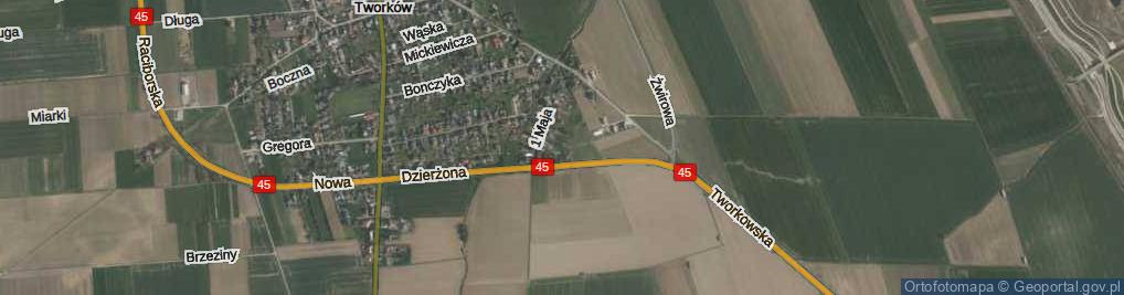 Zdjęcie satelitarne Dzierżona Jana, ks. ul.