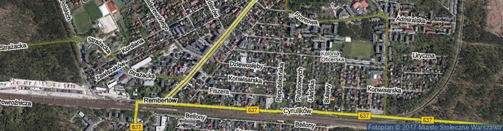 Zdjęcie satelitarne Dziewosłęby ul.