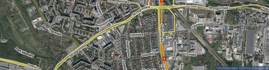 Zdjęcie satelitarne Estońska ul.