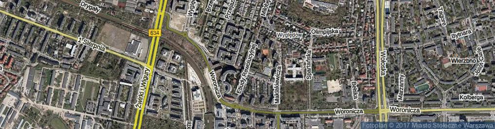 Zdjęcie satelitarne Etiudy Rewolucyjnej ul.