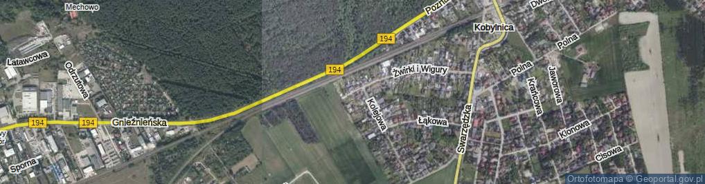 Zdjęcie satelitarne Franciszka Żwirki i Stanisława Wigury ul.