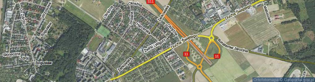 Zdjęcie satelitarne Franciszka Żwirki i Stanisława Wigury ul.