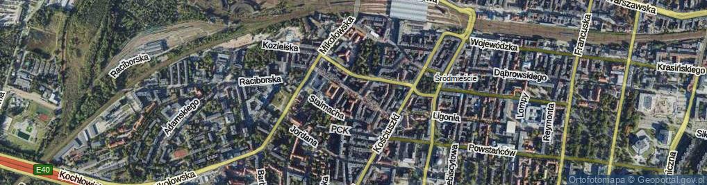 Zdjęcie satelitarne Franciszka Żwirki i Stanisława Wigury ul.