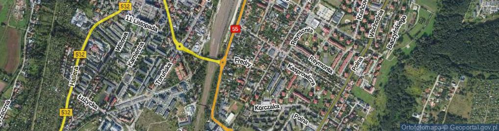 Zdjęcie satelitarne Fredry Aleksandra ul.