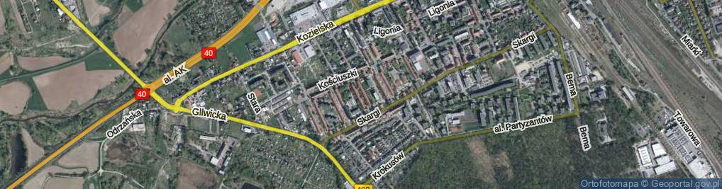 Zdjęcie satelitarne Franciszka Żwirki i Stanisława Wigury ul.