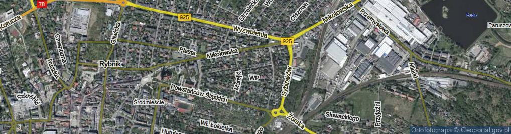 Zdjęcie satelitarne Franciszka Żwirki i Stanisława Wigury ul.