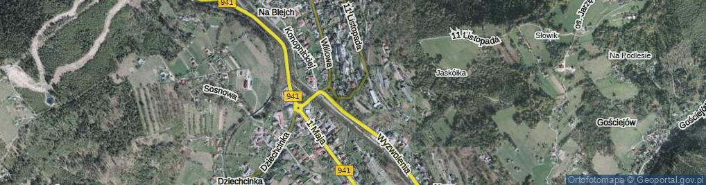 Zdjęcie satelitarne Gimnazjalna ul.