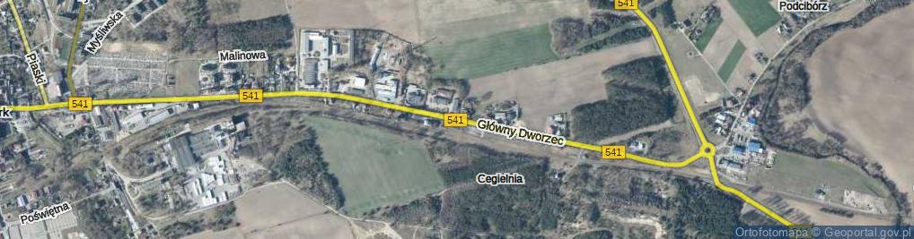 Zdjęcie satelitarne Główny Dworzec ul.