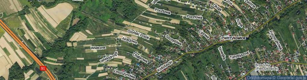 Zdjęcie satelitarne Gloński Potok ul.