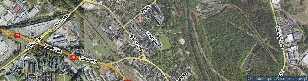 Zdjęcie satelitarne Gwarków ul.