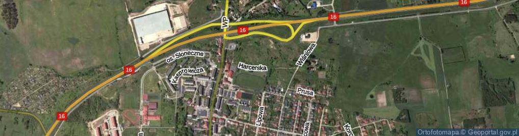 Zdjęcie satelitarne Harcerska ul.