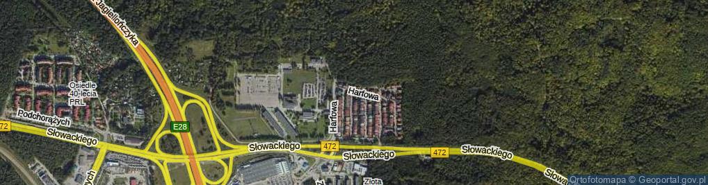Zdjęcie satelitarne Harfowa ul.