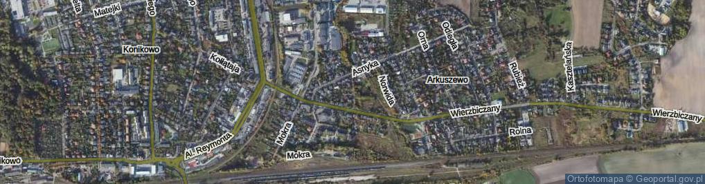 Zdjęcie satelitarne Harcerska ul.