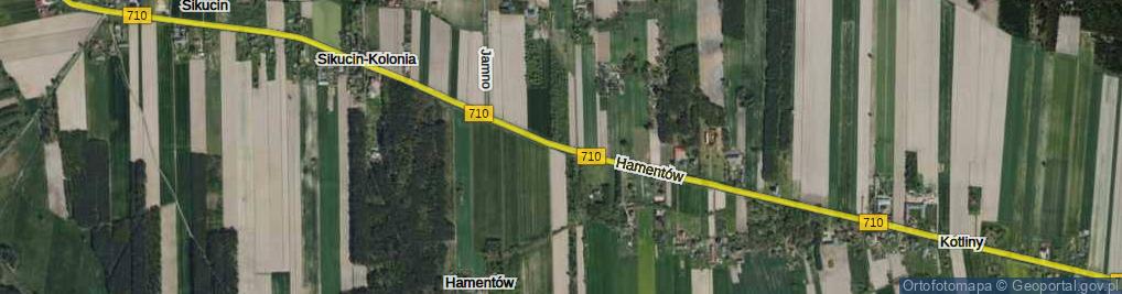 Zdjęcie satelitarne Hamentów ul.