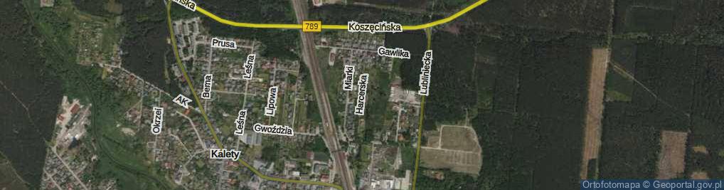 Zdjęcie satelitarne Harcerska ul.