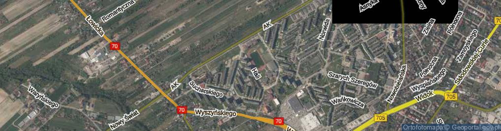 Zdjęcie satelitarne Hali Mieczysława, kpt. ul.