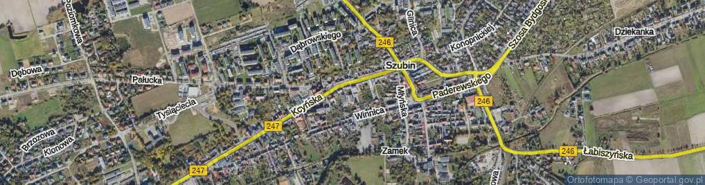 Zdjęcie satelitarne Harcerska ul.