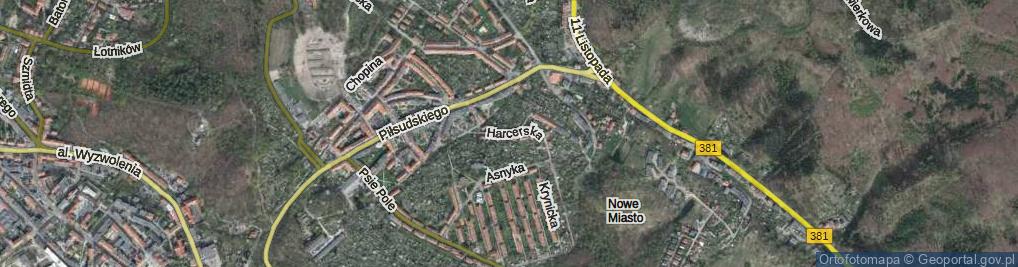 Zdjęcie satelitarne Harcerska ul.