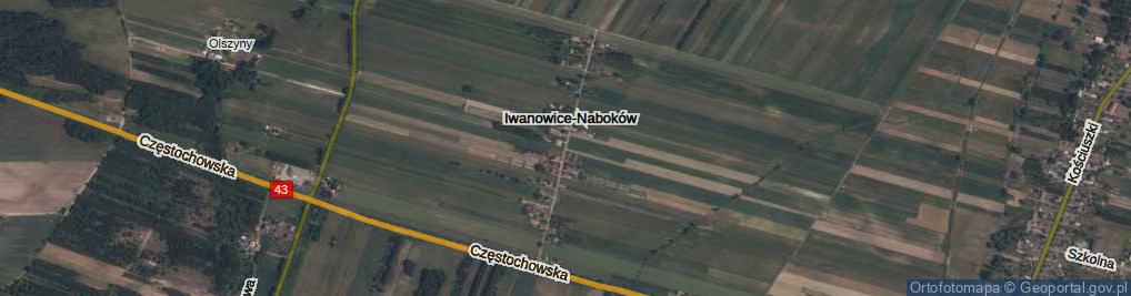 Zdjęcie satelitarne Iwanowice-Naboków ul.