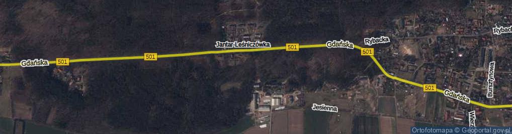 Zdjęcie satelitarne Jantar-Leśniczówka ul.