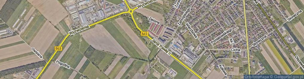 Zdjęcie satelitarne Jana Pawła II ul.