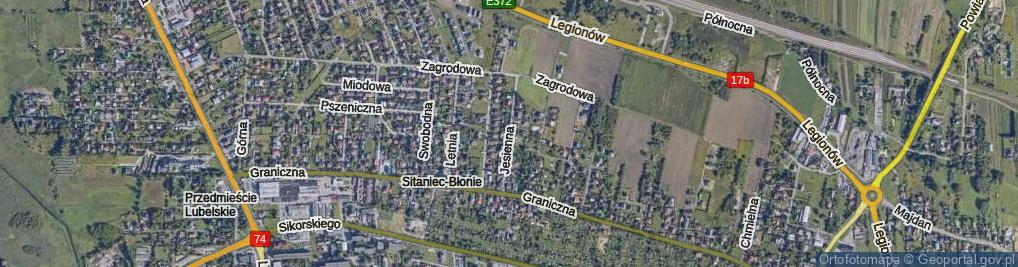 Zdjęcie satelitarne Jesienna ul.