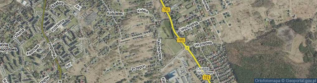 Zdjęcie satelitarne Kasztanowa ul.