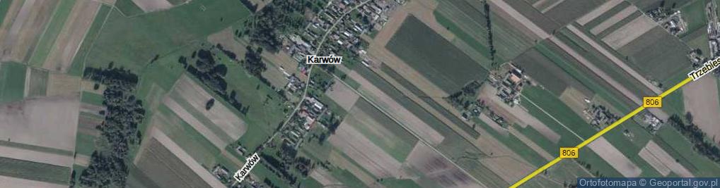 Zdjęcie satelitarne Karwów ul.