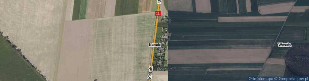 Zdjęcie satelitarne Klasak ul.