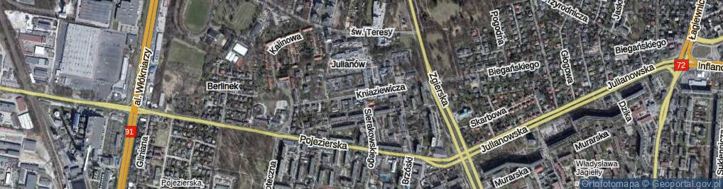 Zdjęcie satelitarne Kniaziewicza ul.