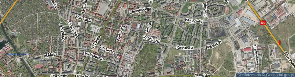 Zdjęcie satelitarne I Dywizji im. Tadeusza Kościuszki ul.