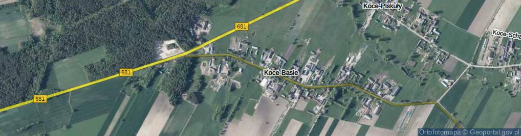 Zdjęcie satelitarne Koce-Basie ul.