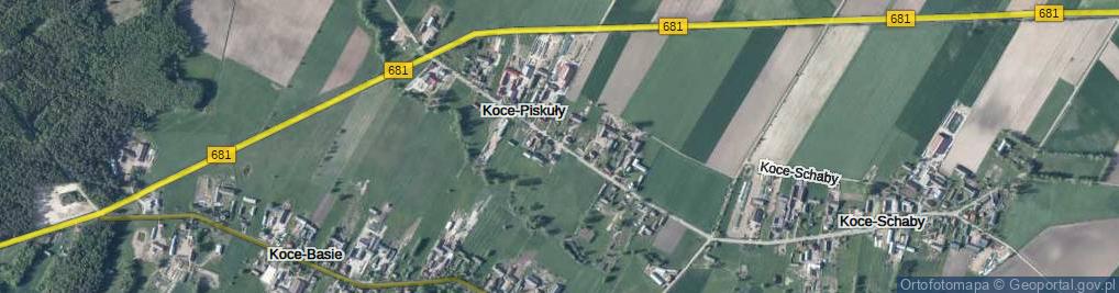 Zdjęcie satelitarne Koce-Piskuły ul.