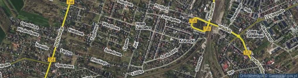 Zdjęcie satelitarne Komuny Paryskiej ul.