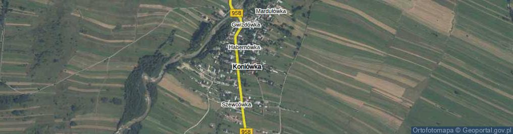Zdjęcie satelitarne Koniówka ul.