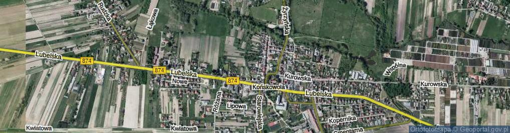 Zdjęcie satelitarne Końskowola ul.