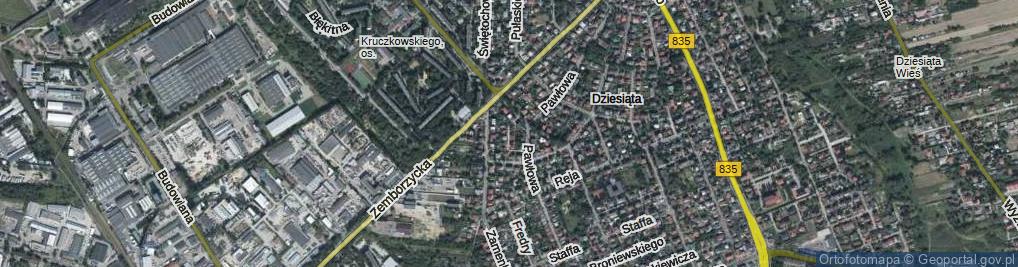 Zdjęcie satelitarne Korzeniowskiego Józefa ul.