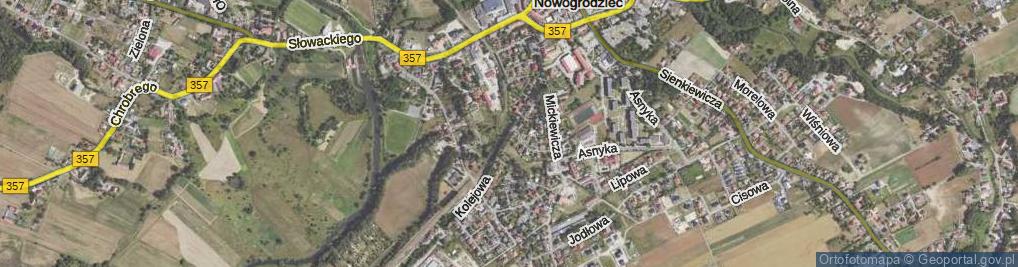 Zdjęcie satelitarne Kolejowa ul.