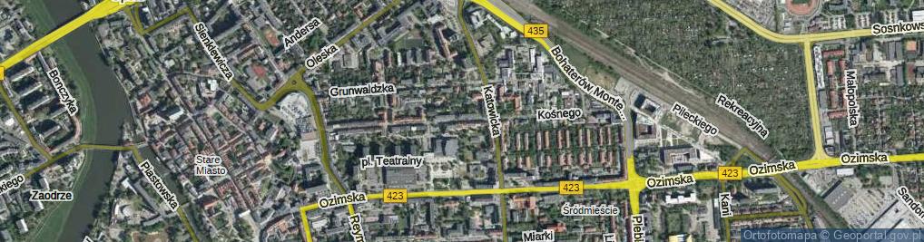 Zdjęcie satelitarne Kośnego Augustyna ul.