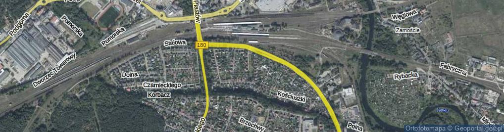 Zdjęcie satelitarne Kolejowa ul.