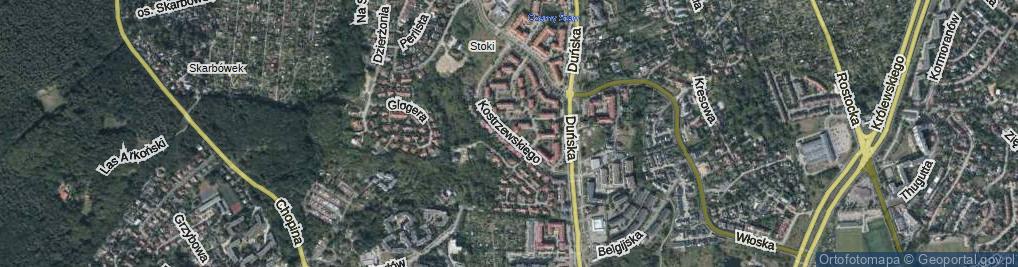 Zdjęcie satelitarne Kostrzewskiego Józefa ul.