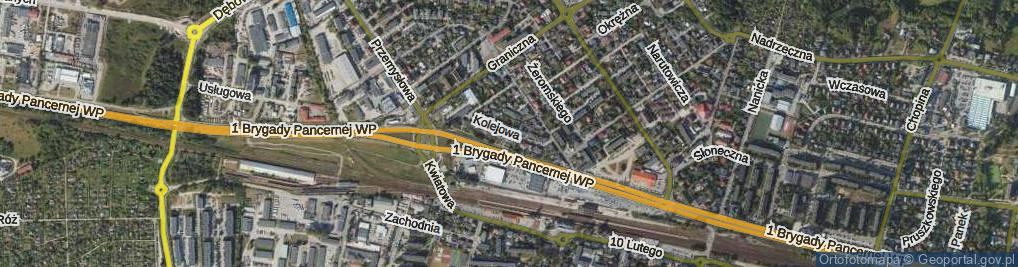 Zdjęcie satelitarne Kolejowa ul.