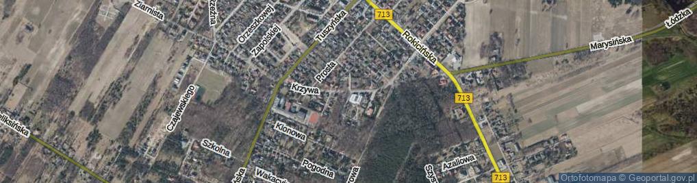 Zdjęcie satelitarne Krzywa ul.