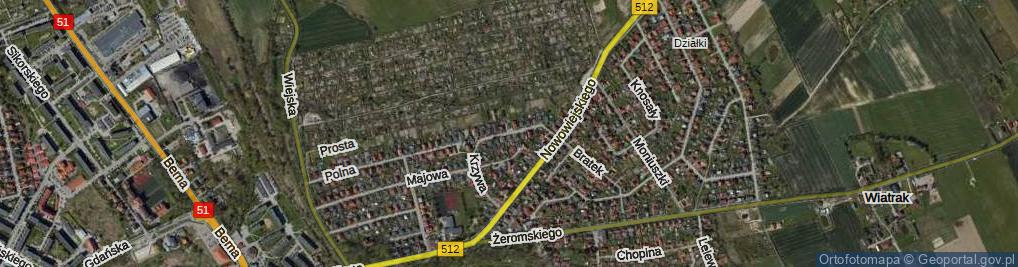 Zdjęcie satelitarne Krzywa ul.