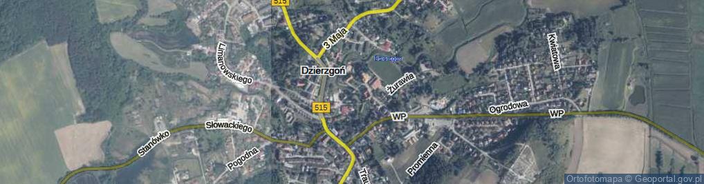 Zdjęcie satelitarne Krzywa ul.