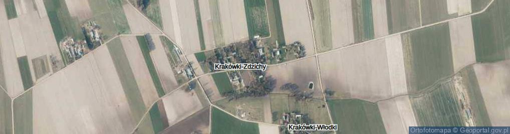 Zdjęcie satelitarne Krakówki-Zdzichy ul.