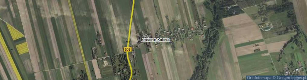 Zdjęcie satelitarne Krasienin-Kolonia ul.