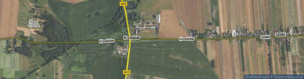 Zdjęcie satelitarne Krześlów ul.