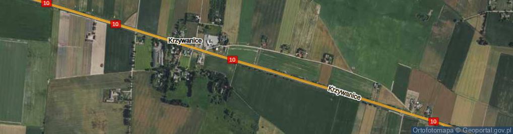 Zdjęcie satelitarne Krzywanice ul.